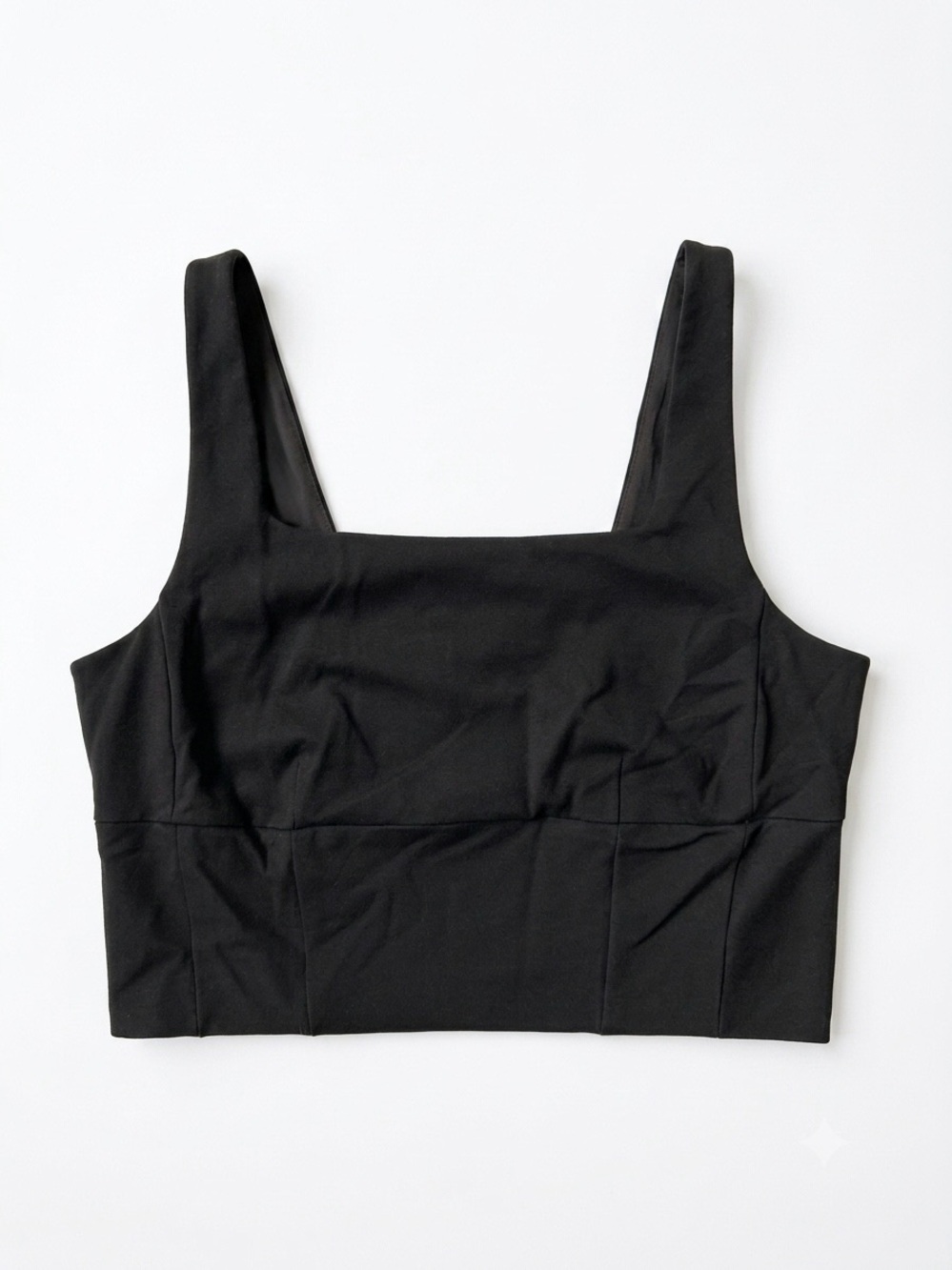 Bailey 44 Black Label Cropped Square Neck Tank Top Side Zip Medium